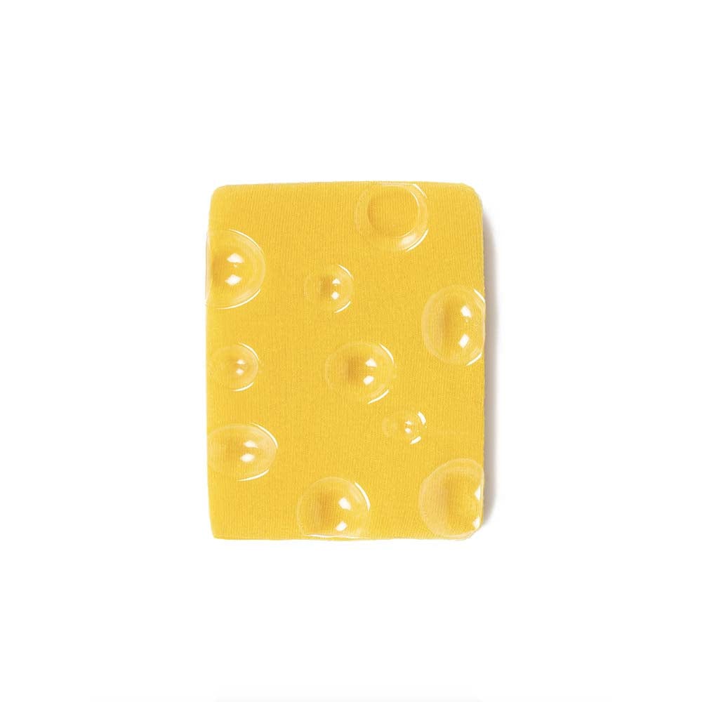 Eat My Socks Gruyère, bas et chaussettes en taille unique avec un packaging amusant, en coton, élasthanne et polyester, jaune