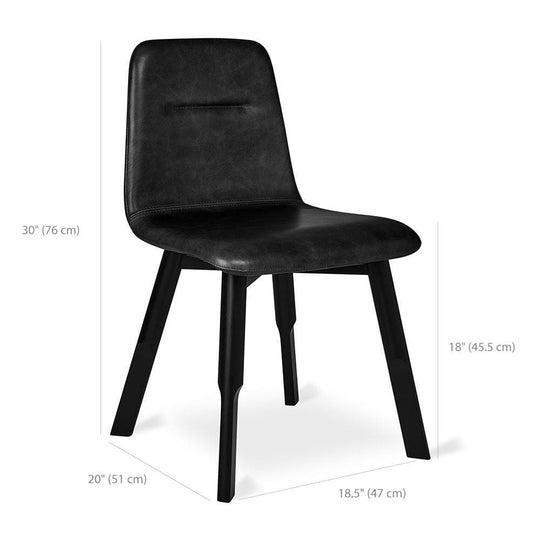 Gus* Modern bracket, chaise rembourrée, en cuir et bois, dimensions