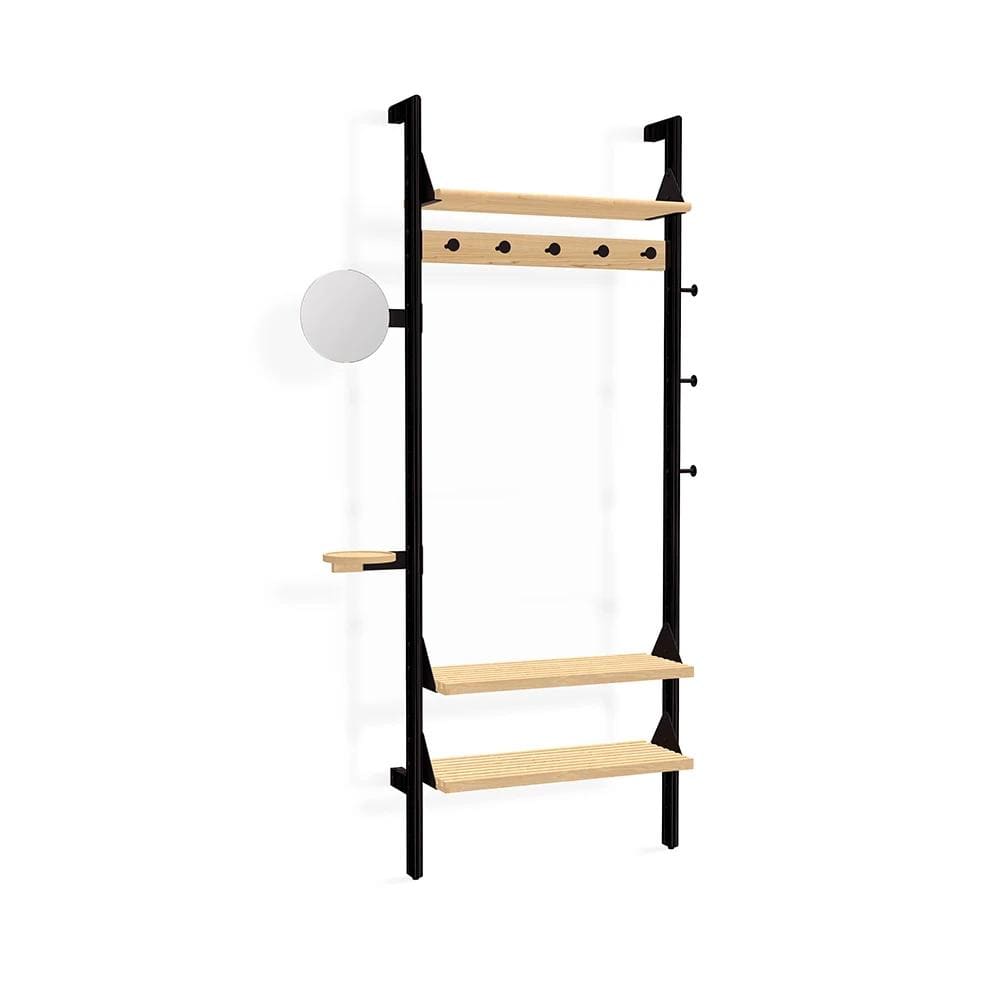 Gus* Modern Branch d’entrée, étagère modulaire personnalisable, en bois de frêne, noir / noir / naturel