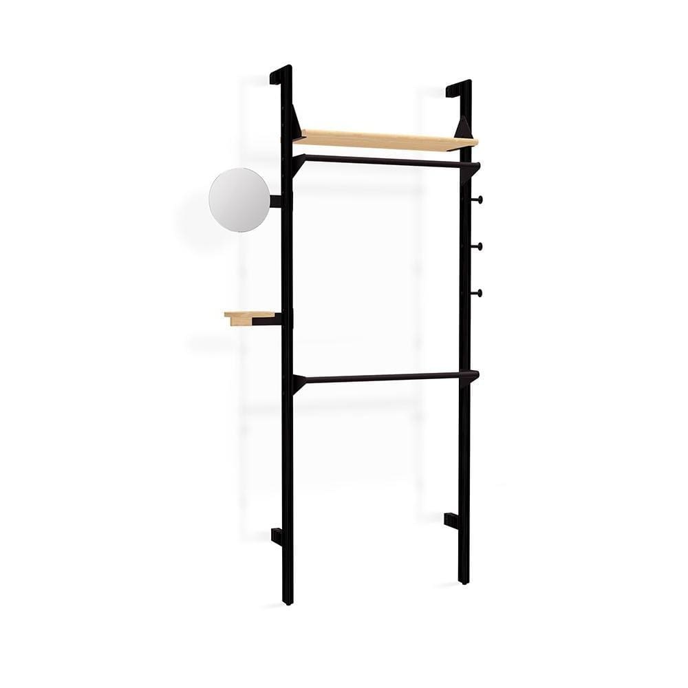 Gus* Modern Branch de garde-robe, étagère modulaire personnalisable, en bois de frêne, branch 1 / noir / noir / naturel