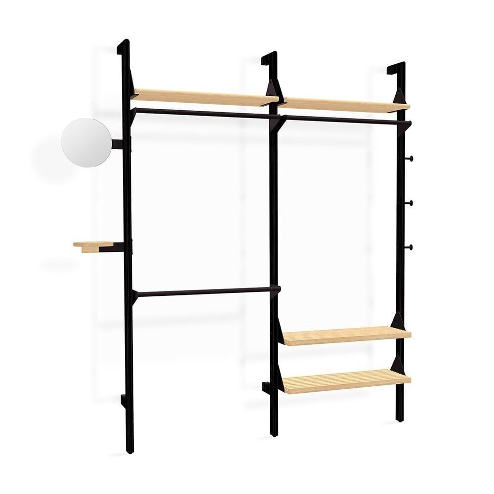 Gus* Modern Branch de garde-robe, étagère modulaire personnalisable, en bois de frêne, branch 2 / noir / noir / naturel