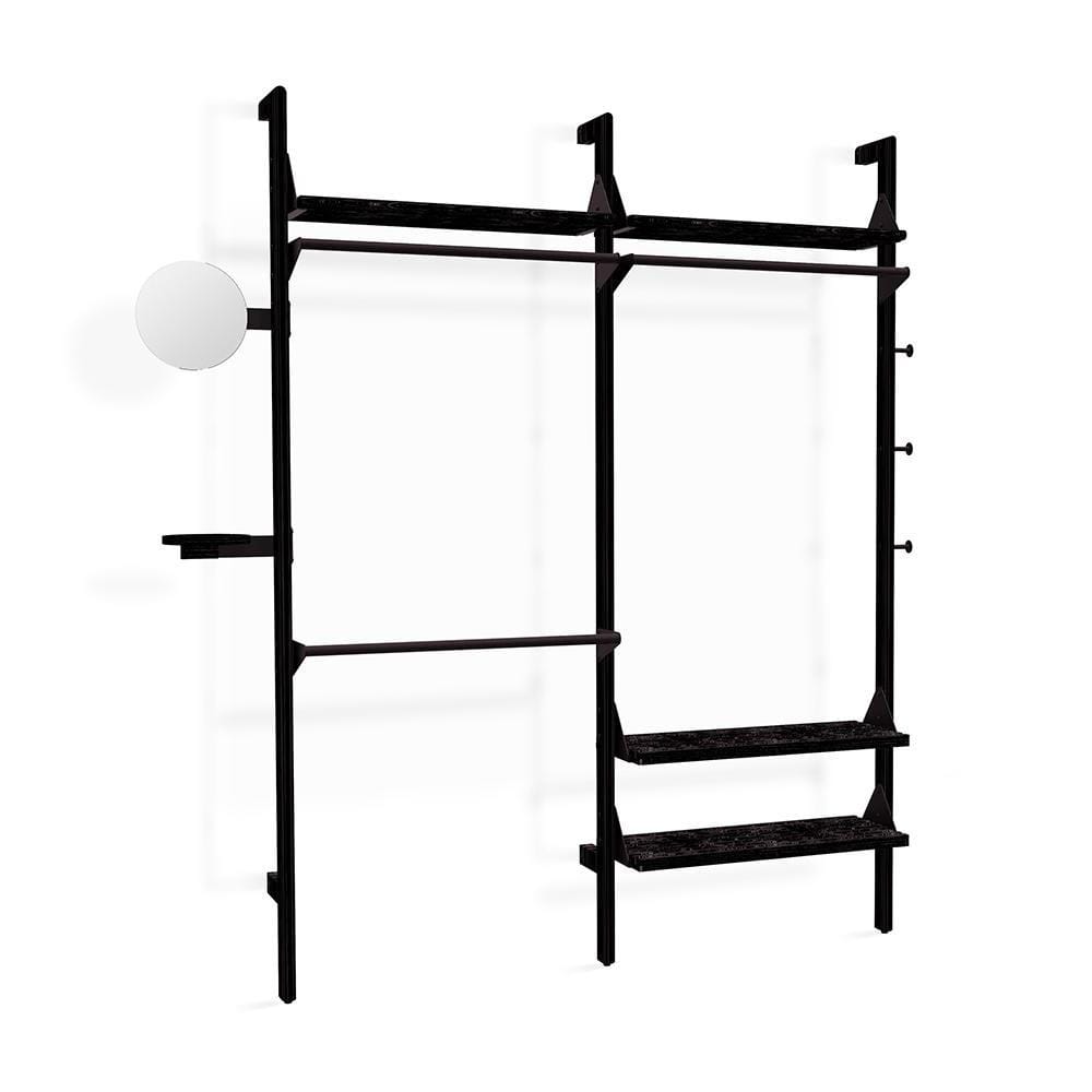 Gus* Modern Branch de garde-robe, étagère modulaire personnalisable, en bois de frêne, branch 2 / noir / noir / noir