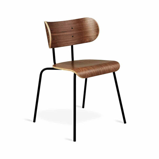 Gus* Modern Bantam, chaise à dîner confortable et contemporaine, en bois et métal, noyer