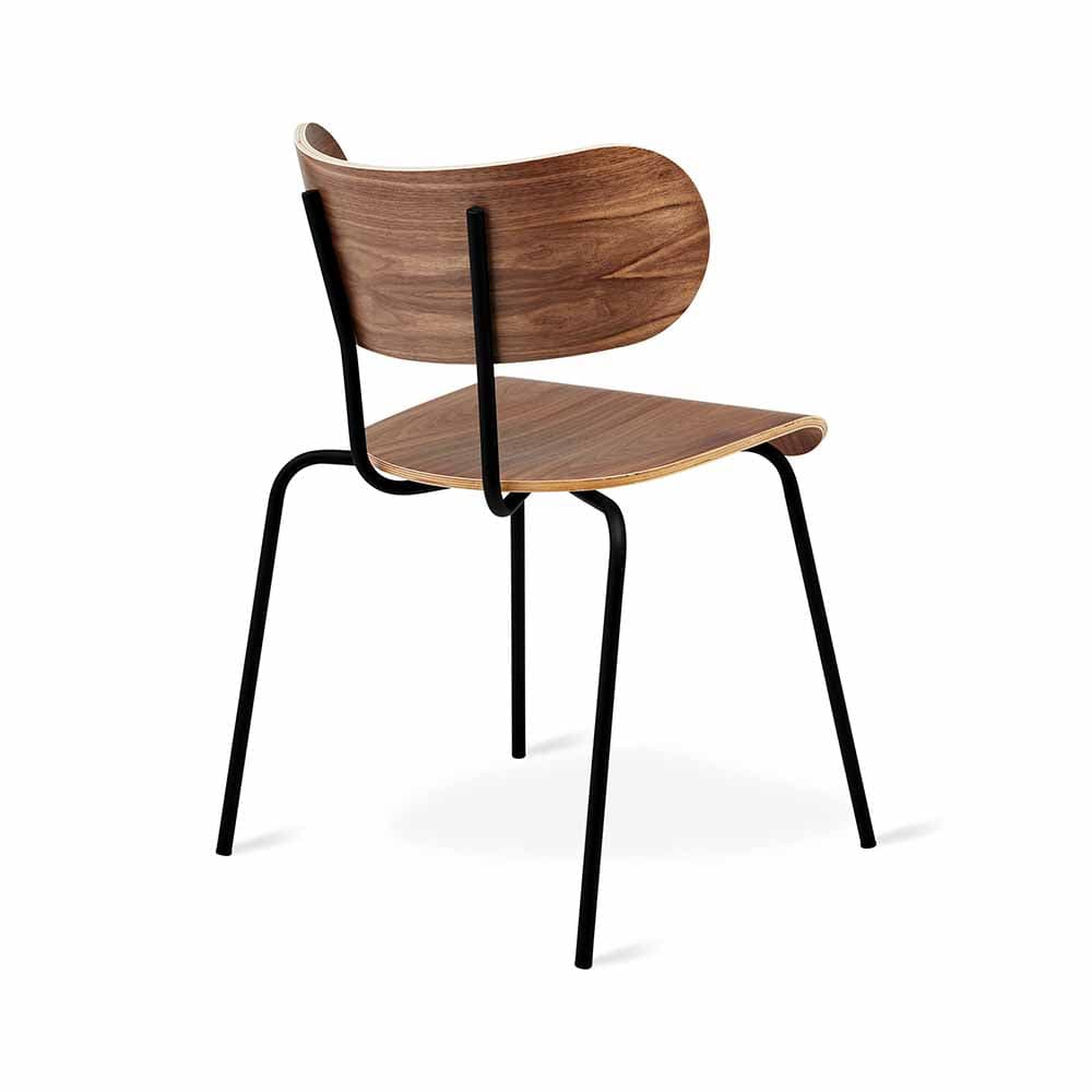 Gus* Modern Bantam, chaise à dîner confortable et contemporaine, en bois et métal, noyer