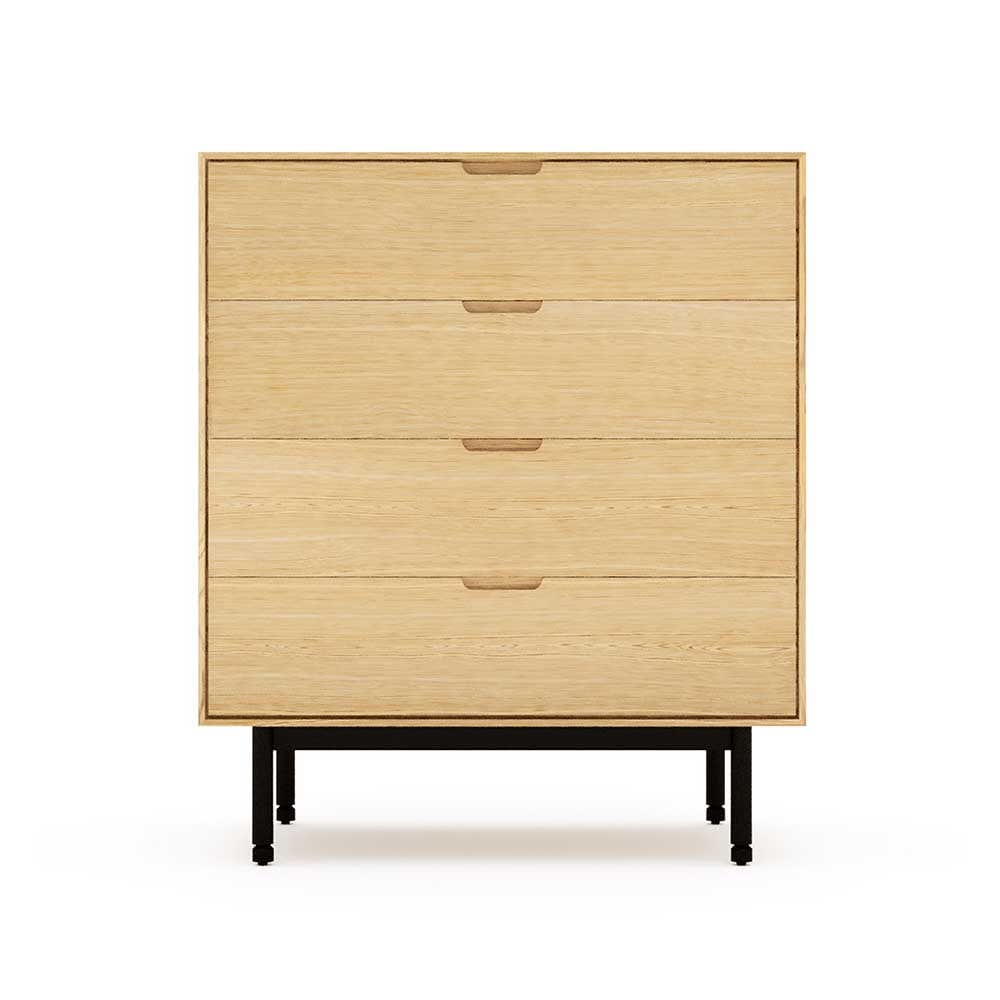 Gus* Modern Munro, commode de 4 tiroirs, en bois, chêne blanc