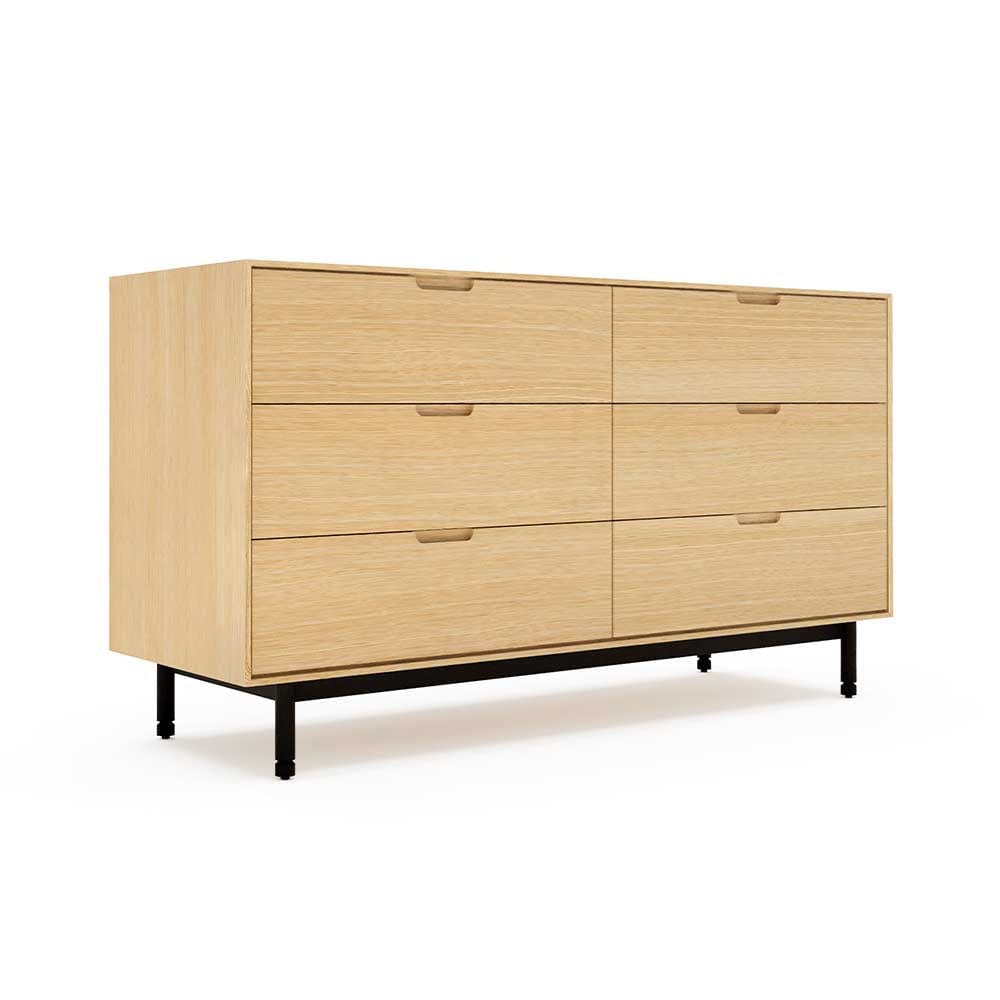 Gus* Modern Munro, commode de 6 tiroirs, en bois, chêne blanc