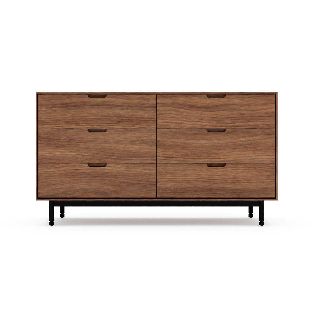 Gus* Modern Munro, commode de 6 tiroirs, en bois, noyer