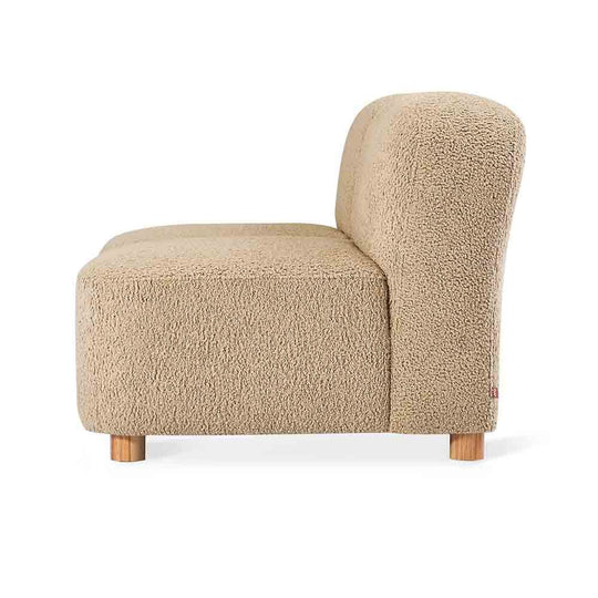 Gus* Modern Circuit Modular 1, fauteuil modulable sans accoudoirs, en bois et tissu, himalaya dune