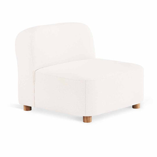 Gus* Modern Circuit Modular 1, fauteuil modulable sans accoudoirs, en bois et tissu, merino cream