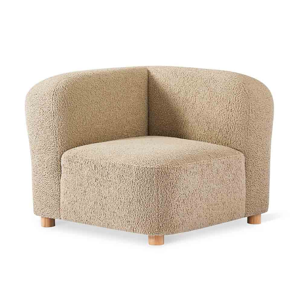 Gus* Modern Circuit Modular, fauteuil de coin modulable, en bois et tissu, himalaya dune