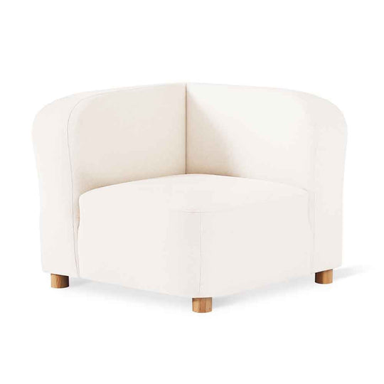 Gus* Modern Circuit Modular, fauteuil de coin modulable, en bois et tissu, merino cream