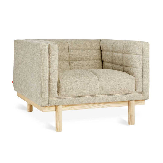 Gus* Modern Mulholland, fauteuil, en tissu et bois, caledon antler