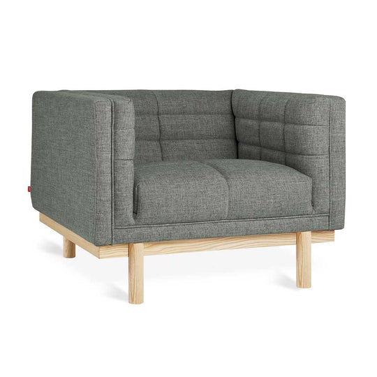 Gus* Modern Mulholland, fauteuil, en tissu et bois, caledon cinder