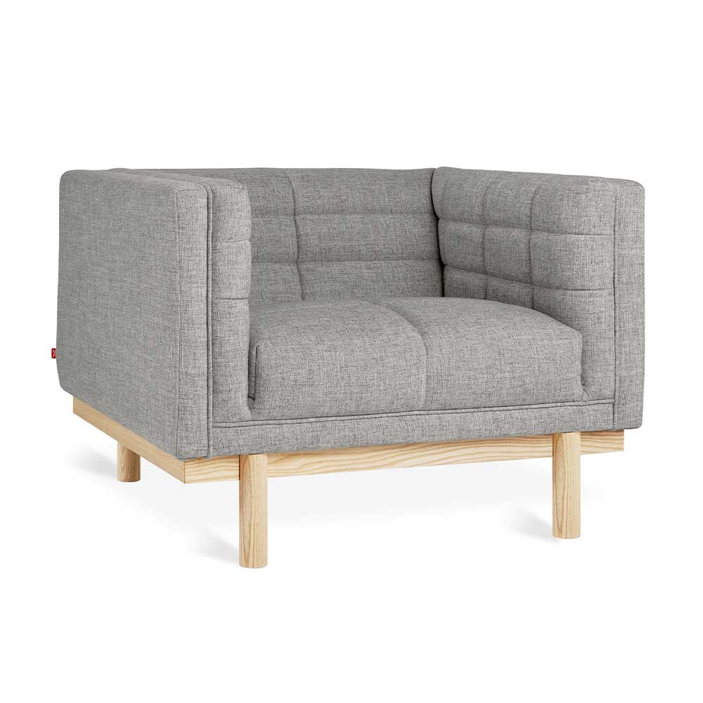 Gus* Modern Mulholland, fauteuil, en tissu et bois, parliament stone