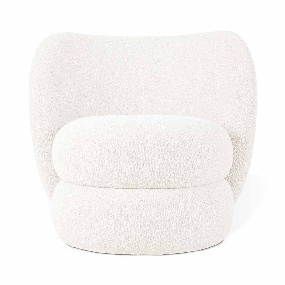 Gus* Modern Forme, fauteuil confortable avec dossier haut, en bois et tissu, boucle dover