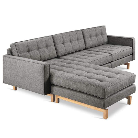 Gus* Modern Jane 2, sofa bi-sectionnel, en bois et tissu, parliament stone, naturel