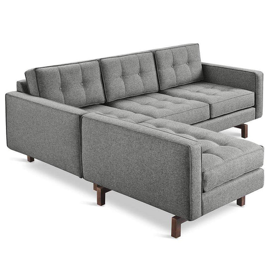 Gus* Modern Jane loft 2, sofa bi-sectionnel, en bois et tissu, parliament stone, noyer