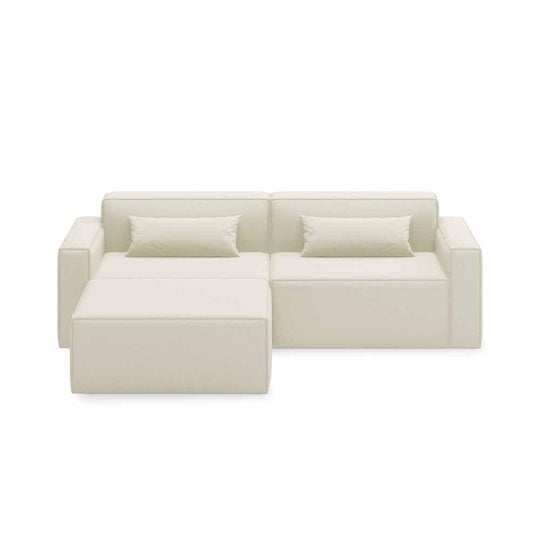 Gus* Modern Mix Modular 3, sofa sectionnel modulaire 3 places, en bois et tissu, mowat sand