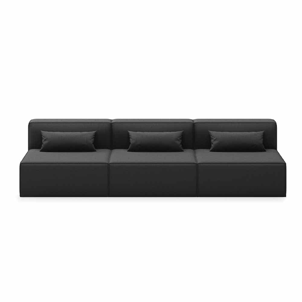 Gus* Modern Mix Modular 3, sofa modulaire 3 places, en bois et tissu, mowat raven