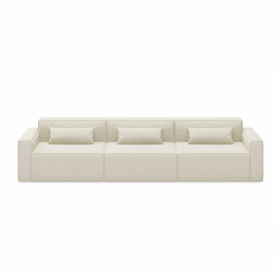 Gus* Modern Mix Modular 3, sofa modulaire 3 places, en bois et tissu, mowat sand