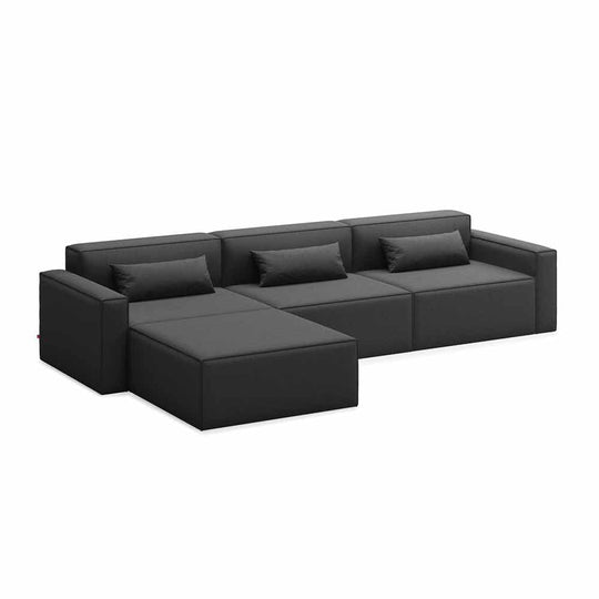 Gus* Modern Mix Modular 4, sofa modulaire 4 places, en bois et tissu, mowat raven