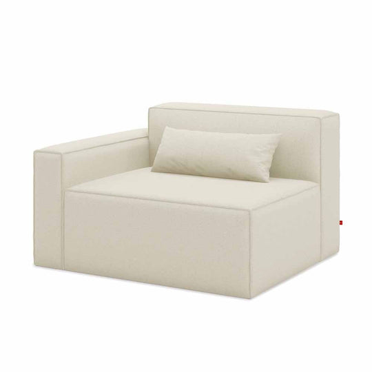 Gus* Modern Mix Modular, en bois et tissu, section gauche, mowat sand