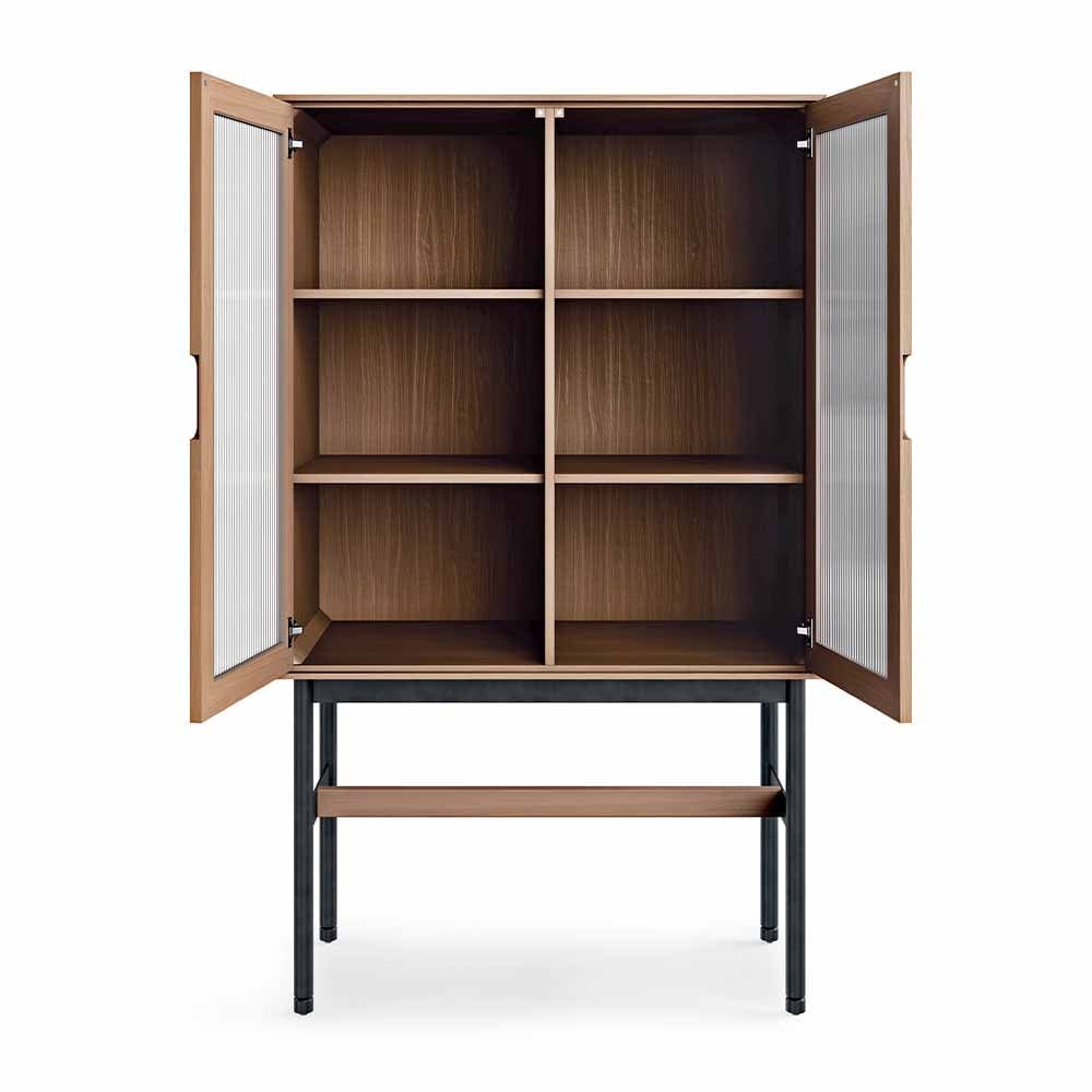 Gus* Modern Munro, buffet 2 portes avec 6 compartiments, en bois, noyer