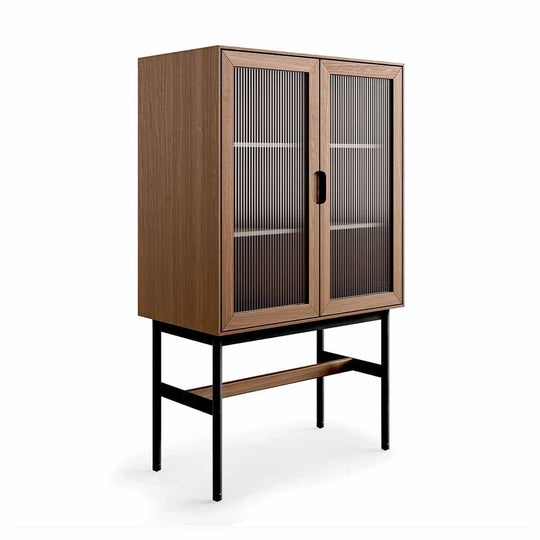 Gus* Modern Munro, buffet 2 portes avec 4 étagères, en bois, noyer