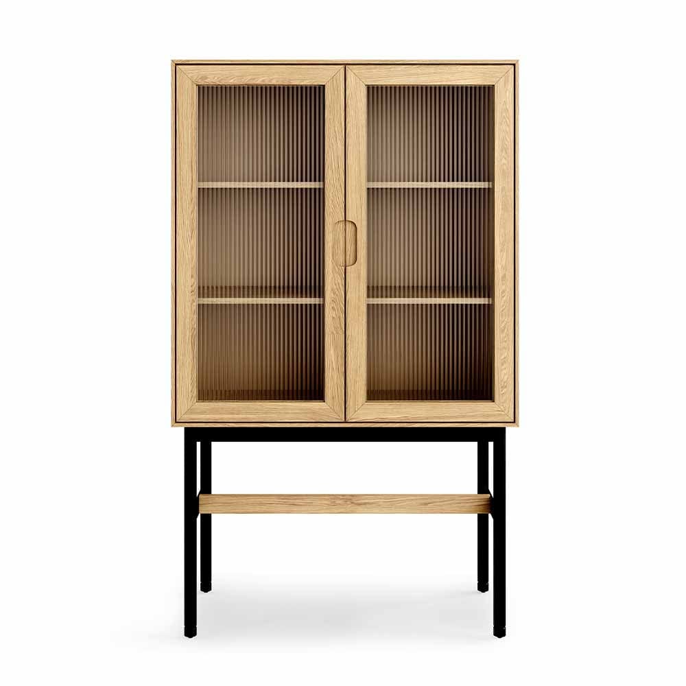 Gus* Modern Munro, buffet 2 portes avec 6 compartiments, en bois, chêne blanc