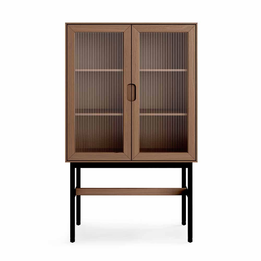 Gus* Modern Munro, buffet 2 portes avec 4 étagères, en bois, noyer