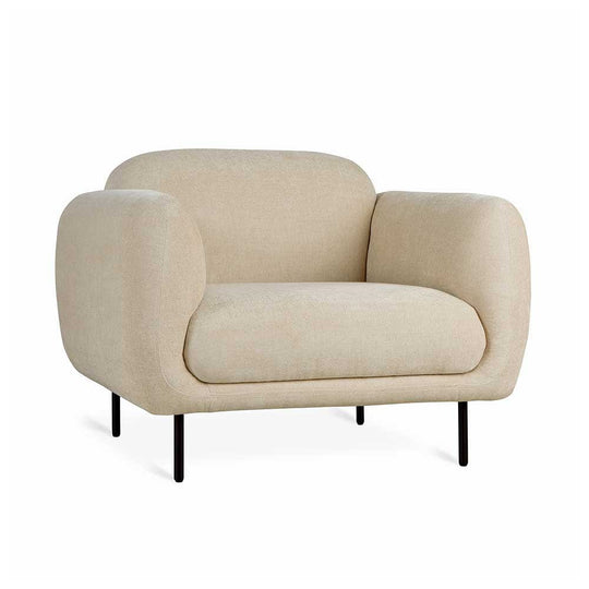 Gus* Modern Nord, fauteuil, en bois et tissu, rosseau barley