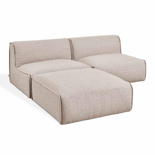 Gus* Modern Nexus, sofa composé d'ottoman et de fauteuil large modulable, en tissu, parliament coffee