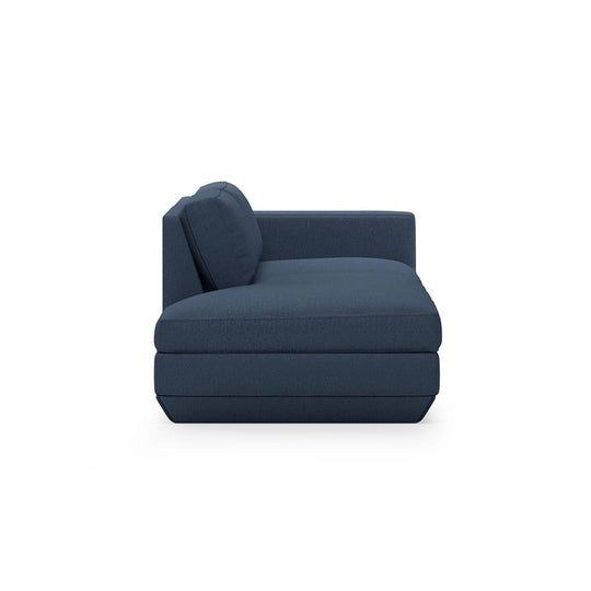 Gus* Modern Podium 2, sofa lounge 2 places, en bois et tissu, hanson navy, gauche