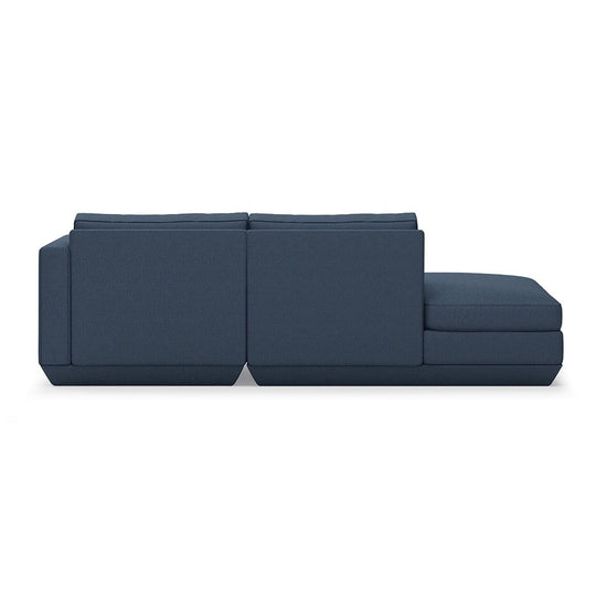 Gus* Modern Podium 2, sofa lounge 2 places, en bois et tissu, hanson navy, gauche