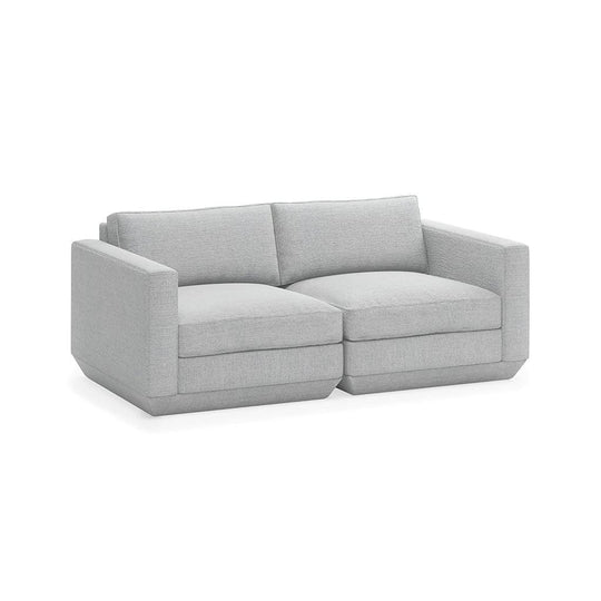 Gus* Modern Podium 2, sofa 2 places, en bois et tissu, bayview silver