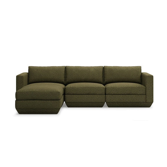 Gus* Modern Podium 4, sofa sectionnel, en bois et tissu, copenhagen terra, gauche