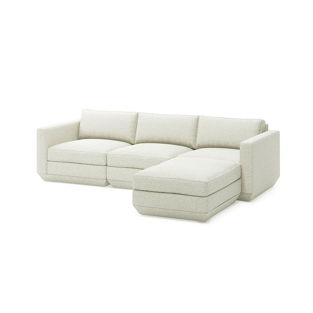 Gus* Modern Podium 4, sofa sectionnel, en bois et tissu, copenhagen fossil, droite