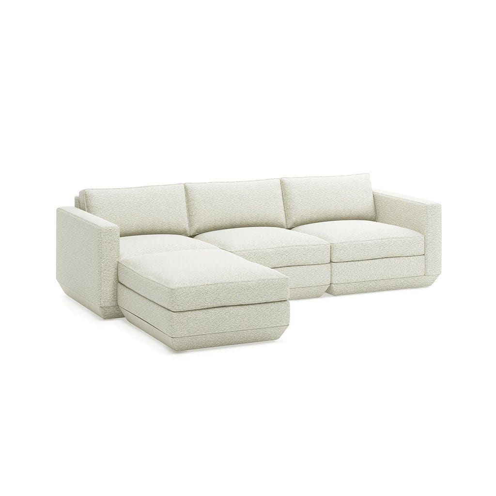 Gus* Modern Podium 4, sofa sectionnel, en bois et tissu, copenhagen fossil, gauche