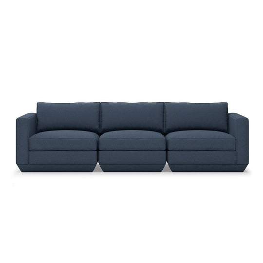 Gus* Modern Podium 3, sofa 3 places, en bois et tissu, hanson navy