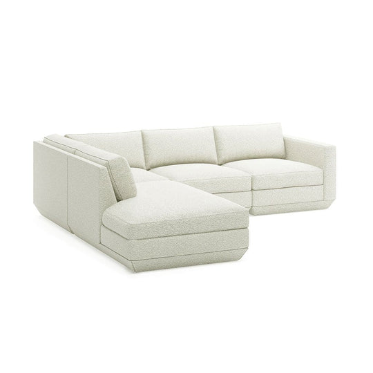 Gus* Modern Podium 4, sofa lounge 4 places, en bois et tissu, copenhagen fossil, gauche