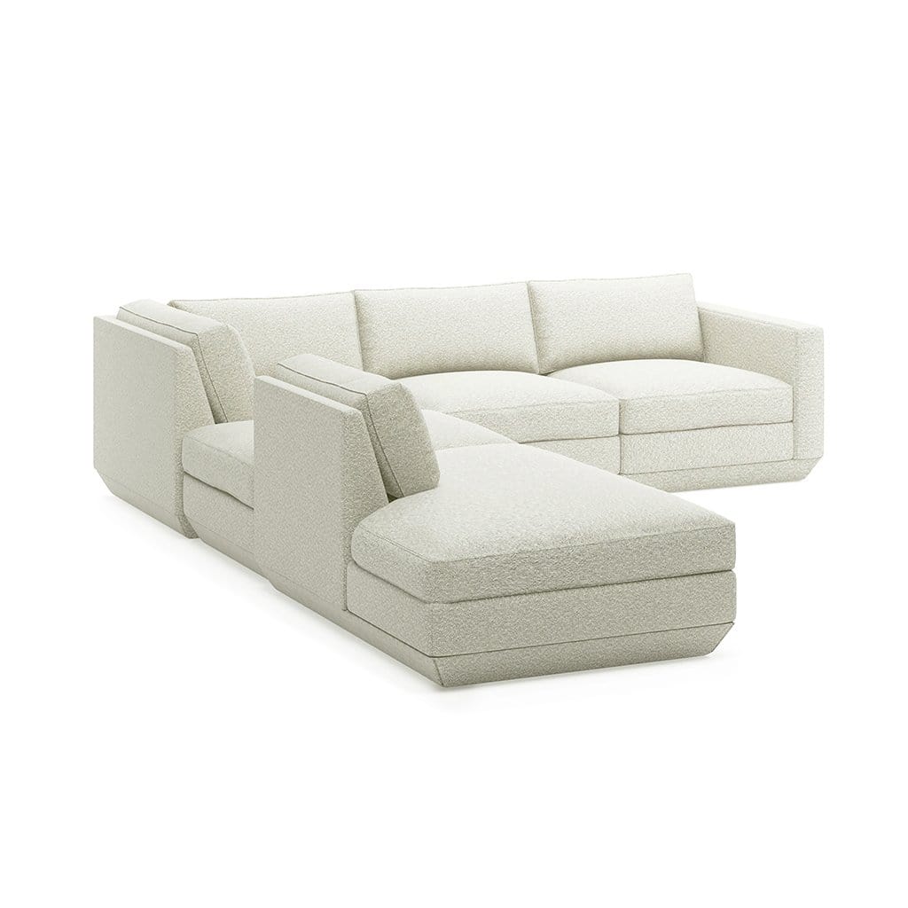 Gus* Modern Podium 5, sofa lounge 5 places, en bois et tissu, copenhagen fossil, gauche