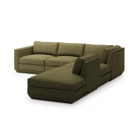 Gus* Modern Podium 5, sofa lounge 5 places, en bois et tissu, copenhagen terra, droite