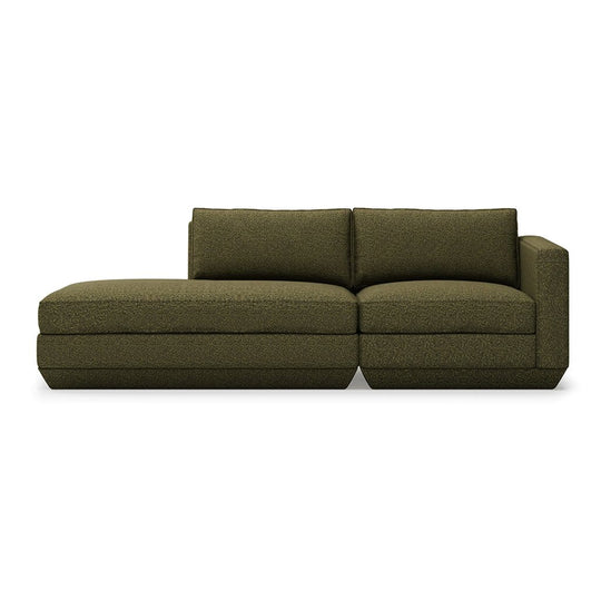 Gus* Modern Podium 2, sofa lounge 2 places, en bois et tissu, copenhagen terra, gauche