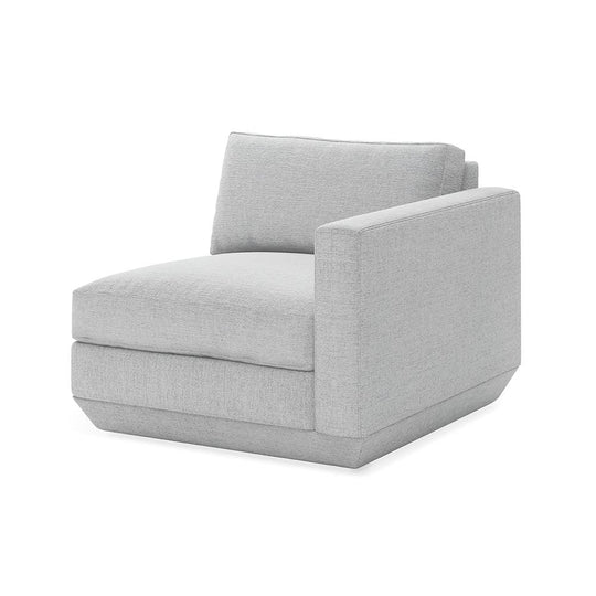 Gus* Modern Podium, modules pour sofa à créer soi-même, en bois et tissu, section droite, bayview silver