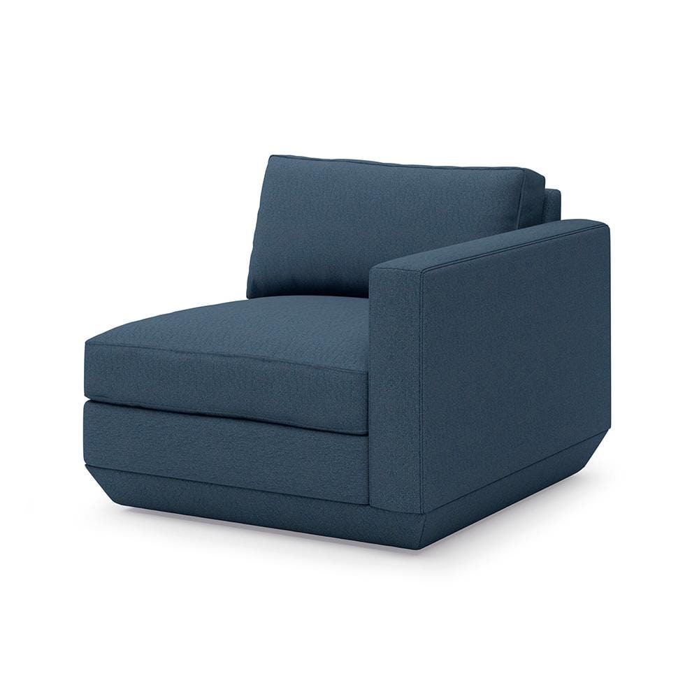 Gus* Modern Podium, modules pour sofa à créer soi-même, en bois et tissu, section droite, hanson navy