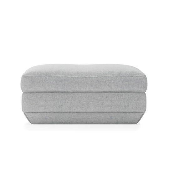 Gus* Modern Podium, ottoman, en bois et tissu, bayview silver