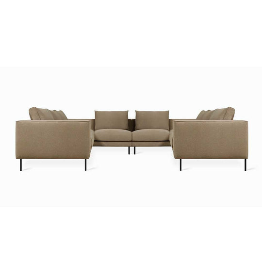 Gus* Modern U Renfrew, sofa sectionnel, en tissu et métal, marino mocha