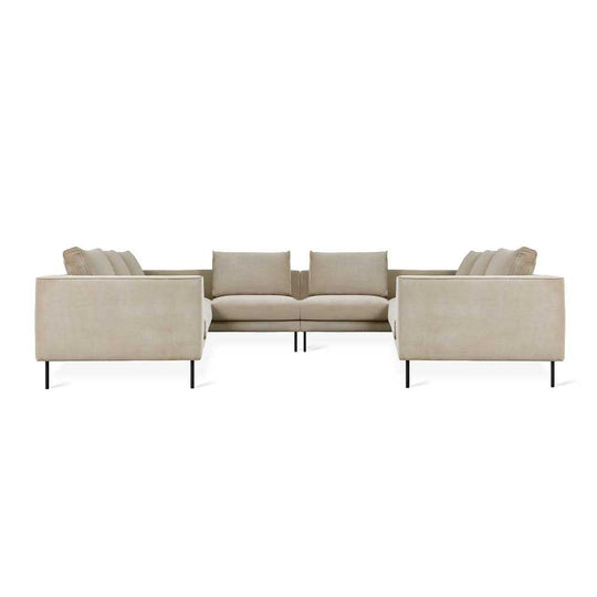 Gus* Modern U Renfrew, sofa sectionnel, en tissu et métal, mersey caribou