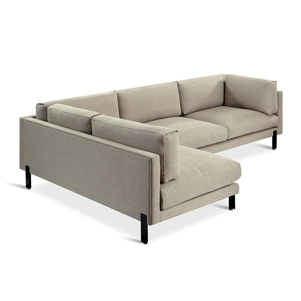 Gus* Modern Silverlake, sofa sectionnel, en tissu et métal, andorra almond, gauche