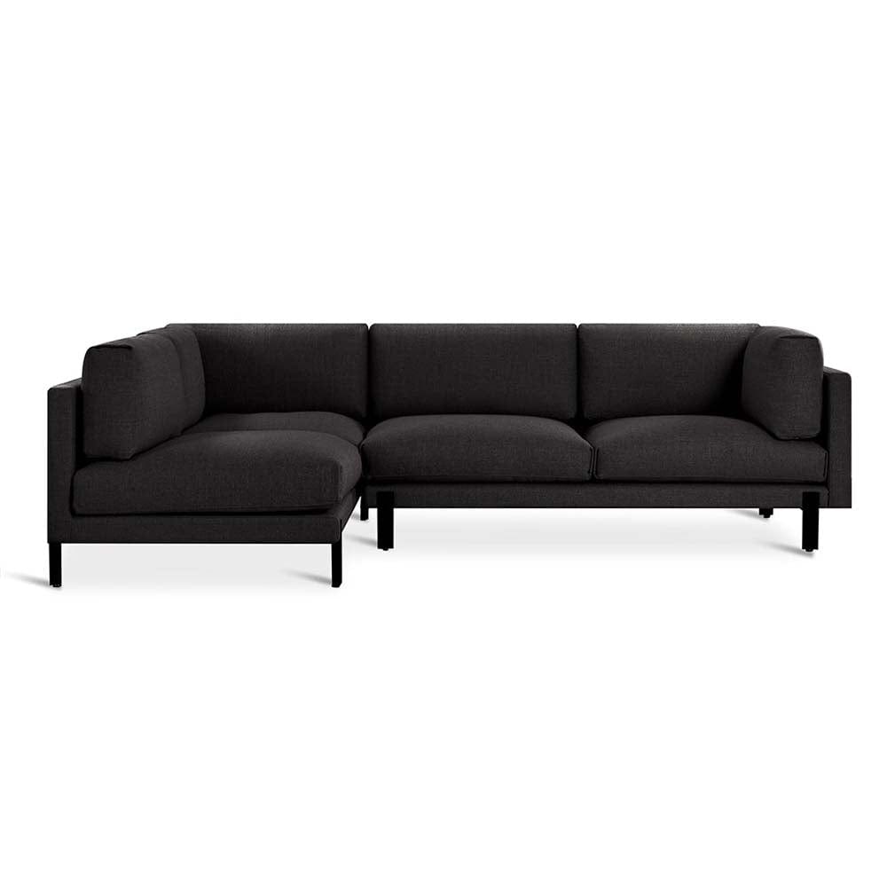 Gus* Modern Silverlake, sofa sectionnel, en tissu et métal, andorra espresso, gauche